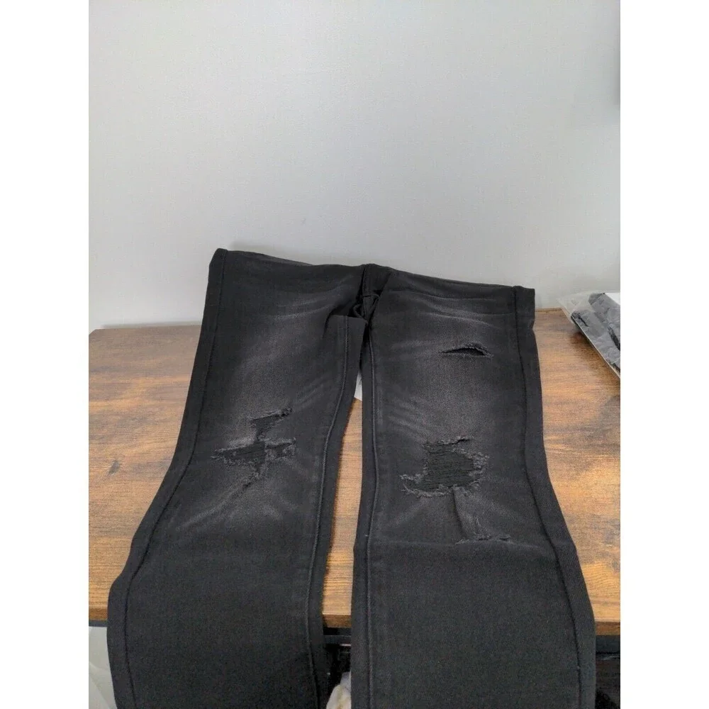 Free People‎ x SANDRINE ROSE Women Black Skinny Distressed Jeans
